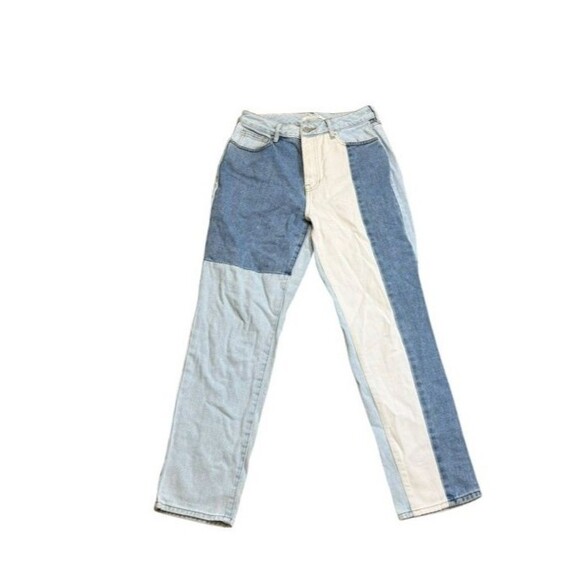 Pacsun Eco Hopper Patchwork Mom Jeans Colorblock  High Rise Women's Size 27 Y2K - Picture 1 of 8